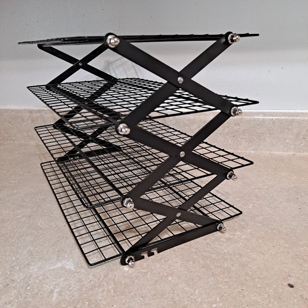 4-Tier Collapsible Cooling Rack Adjustable 3 Setting Design Stackable Cooling US